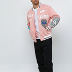 Ghosts Bomber Jacket // Pink (S)