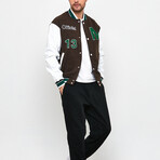 Official Bomber Jacket // Brown + White (L)