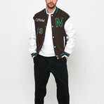 Official Bomber Jacket // Brown + White (XL)