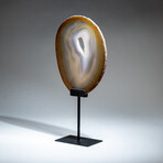 Genuine Polished Agate Slice + Metal Stand v.1