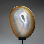 Genuine Polished Agate Slice + Metal Stand v.1