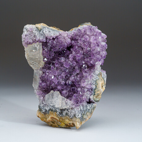 Genuine Amethyst Crystal Cluster + Calcite