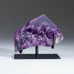 Genuine Amethyst Crystal + Metal Stand