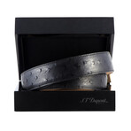 Textured Ostrich Leather Belt // Black