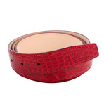 Caiman Crocodile Leather Belt // Red