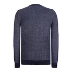 Solid Round Neck Pullover // Navy (S)