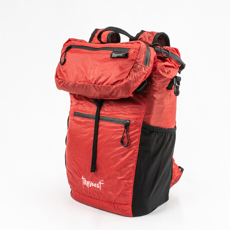 Ultima 22 // Packable Backpack + Detachable Hip Pack // Red