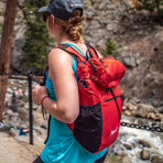 Ultima 22 // Packable Backpack + Detachable Hip Pack // Red