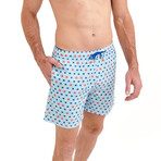 Frogy Line Swim Shorts // Blue (X-Small)