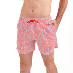 Twinkle Stars Swim Shorts // Red (X-Small)