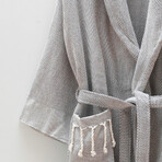 Retro Peshtemal Bathrobe // Anthracite (Small/Medium)