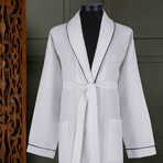 Soho Pique Bathrobe // White (Small/Medium)