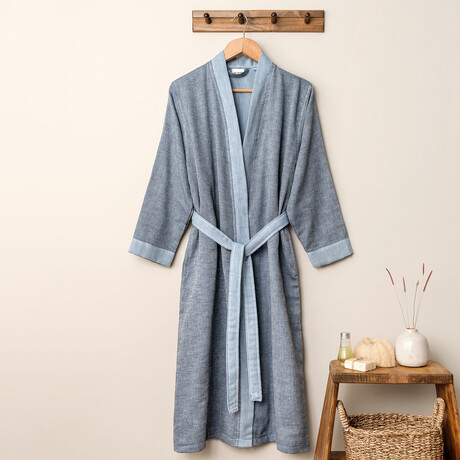 Lycian Peshtemal Bathrobe // Jean Blue (Small/Medium)