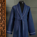 Soho Pique Bathrobe // Navy (Small/Medium)