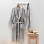 Retro Peshtemal Bathrobe // Anthracite (Small/Medium)