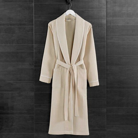 Soho Pique Bathrobe // Beige (Small/Medium)