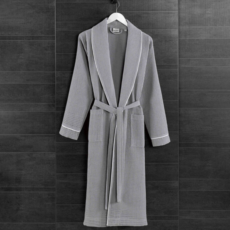 Soho Pique Bathrobe // Gray (Small/Medium)