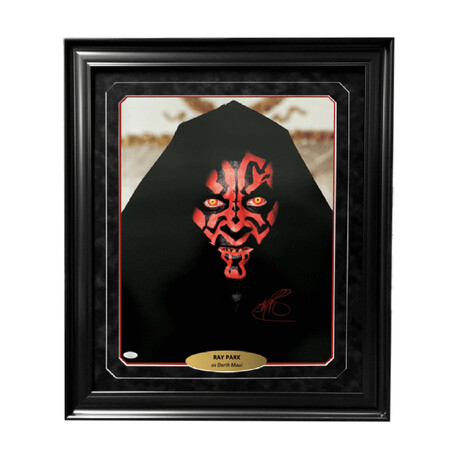 Ray Park // Autographed "Star Wars Darth Maul" 16x20 Closeup Photo // Framed
