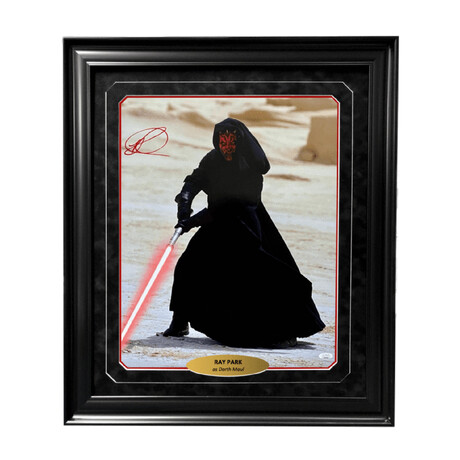 Ray Park // Autographed "Star Wars Darth Maul - Lightsaber" 16x20 Photo // Framed