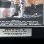 Michael J. Fox, Christopher Lloyd // "Back to the Future" DeLorean Autographed License Plate Collage // Framed