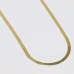 Gold Plated Sterling Silver Herringbone Chain Necklaces // 4.5mm (18" // 9.09g)