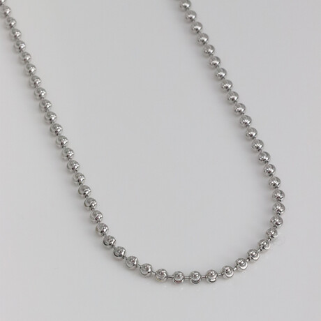 Sterling Silver Moon Cut Bead Chain Necklace // 4mm (18" // 17.9g)