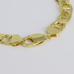Gold Plated + Sterling Silver Marine Link Chain Bracelet // 10mm // 9"