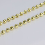 Gold Plated + Sterling Silver Moon Cut Bead Chain Necklace // 5mm (18" // 21.5g)