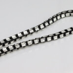 Sterling Silver Black and White Chunky Book Chain Necklace // 4.5mm // 22"