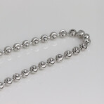 Sterling Silver Moon Cut Bead Chain Necklace // 4mm (18" // 17.9g)