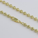 Gold Plated + Sterling Silver Moon Cut Bead Chain Necklace // 5mm (18" // 21.5g)