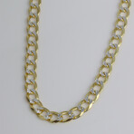 Gold Plated + Two-toned Sterling Silver Cuban Link Chain Necklace // 7.5mm (20" // 31g)