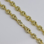 Gold Plated Sterling Silver Puff Marine Link Chain Necklace // 8mm (18" // 26.25g)