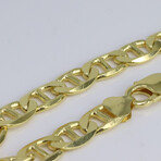 Gold Plated + Sterling Silver Marine Link Chain Bracelet // 10mm // 9"