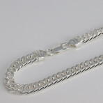 Sterling Silver Chunky Flat Curb Link Chain Bracelet // 7.5mm // 8"