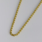 Gold Plated + Sterling Silver Rope Chain Necklace // 4mm (18" // 9.9g)