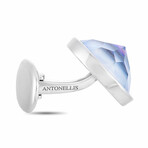 Antonellis // 18K White Gold + Mother of Pearl Cufflinks // New