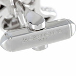 de Grisogono // Intimo 18K White Gold Diamond + Black Enamel Skull Cufflinks // New