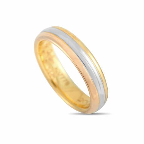 Cartier // 18K Yellow Gold + 18K White Gold + 18K Rose Gold Band Ring // Ring Size: 5 // Estate