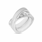 Cartier // Nouvelle Vague 18K White Gold + Diamond Crossover Ring // Ring Size: 6.5 // Estate