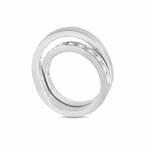 Cartier // Nouvelle Vague 18K White Gold + Diamond Crossover Ring // Ring Size: 6.5 // Estate