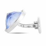 Antonellis // 18K White Gold + Mother of Pearl Cufflinks // New
