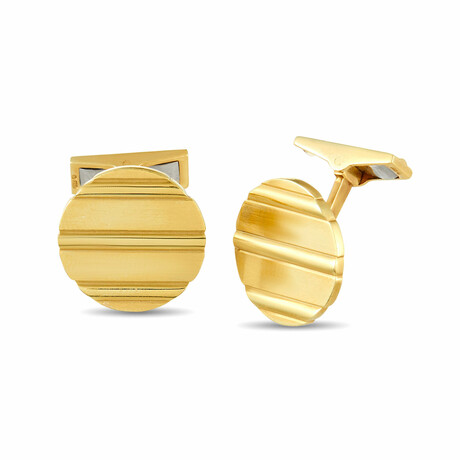 Piaget // 18K Yellow Gold Round Cufflinks // Estate