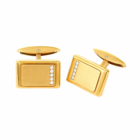 Chopard // 18K Yellow Gold Diamond Cufflinks // Estate