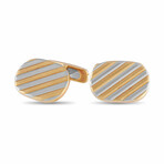 Mauboussin // 18K White Gold + 18K Rose Gold + 18K Yellow Gold Cufflinks // Estate
