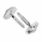 Marconi Geneve // 18K White Gold Diamond + Burmese Ruby Cufflinks // Estate