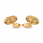 LB Exclusive // 18K Yellow Gold Diamond + Jade + Onyx Cufflinks // Estate