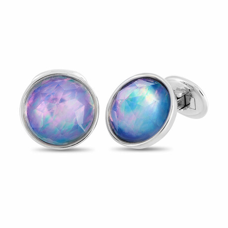 Antonellis // 18K White Gold + Mother of Pearl Cufflinks // New