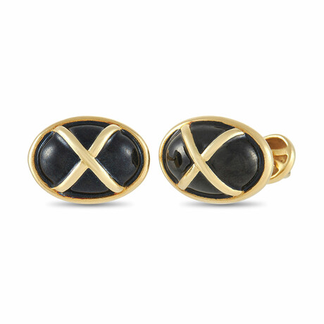 Tiffany & Co. // Tiffany 18K Yellow Gold Enamel Cufflinks // Estate