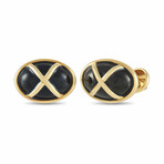 Tiffany & Co. // Tiffany 18K Yellow Gold Enamel Cufflinks // Estate